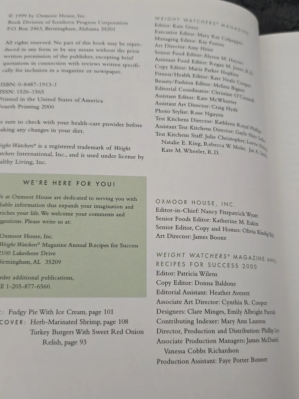 Weight Watchers Cookbook – 2000 Annual Recipes For Success